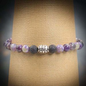 Charoite Aromatherapy Stretch Bracelet  - Handmade to Order